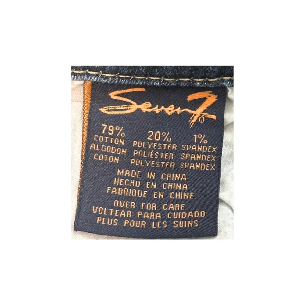 Seven7 Jeans Ankle Cropped Stretch Embroidered Pockets Blue Women’s Size 32